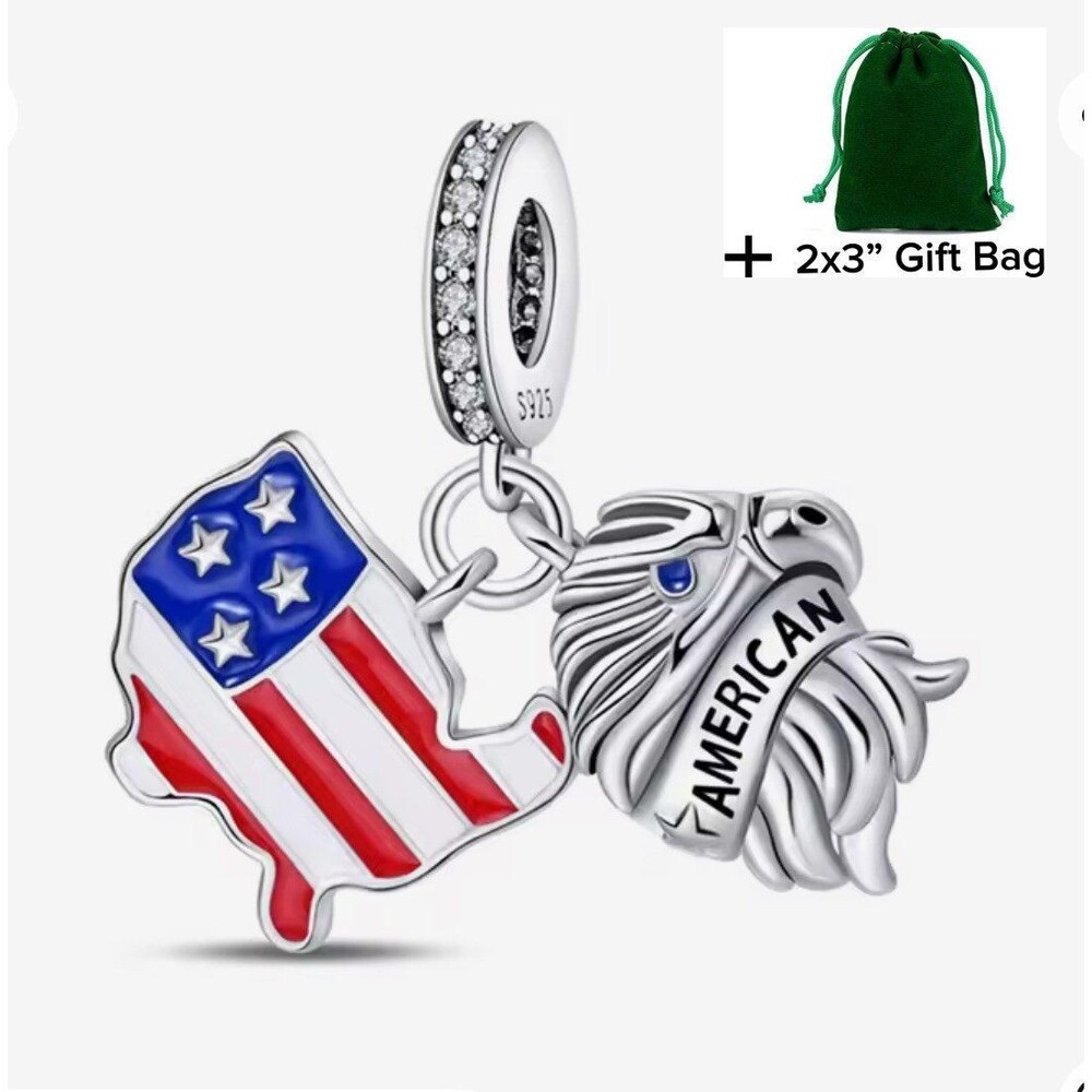 USA Dangle Charm | 925 Silver | Brand New